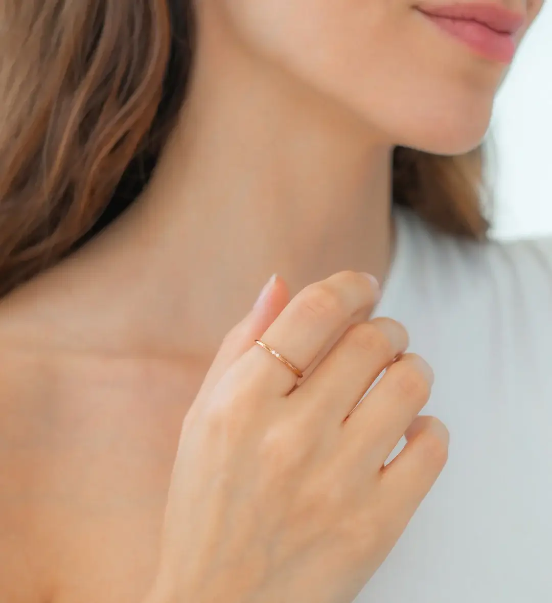 Mint & Lily - Vente Bague avec plusieurs pierres - Bague à superposer Dainty Diamonds1