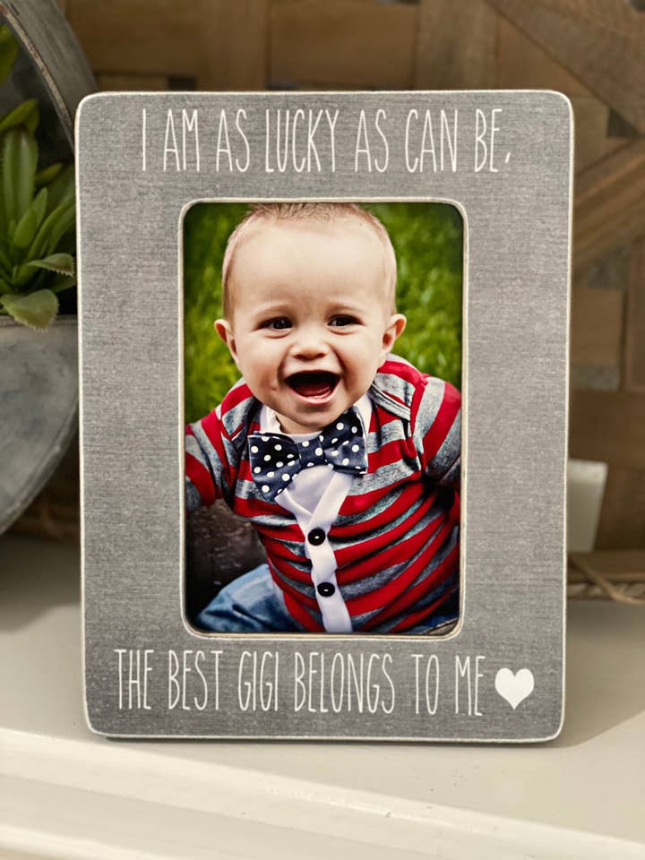 I’m As Lucky As Can Be Gigi Frame – Bestselling Gift Item for wholesale by Boutique Butterlu
