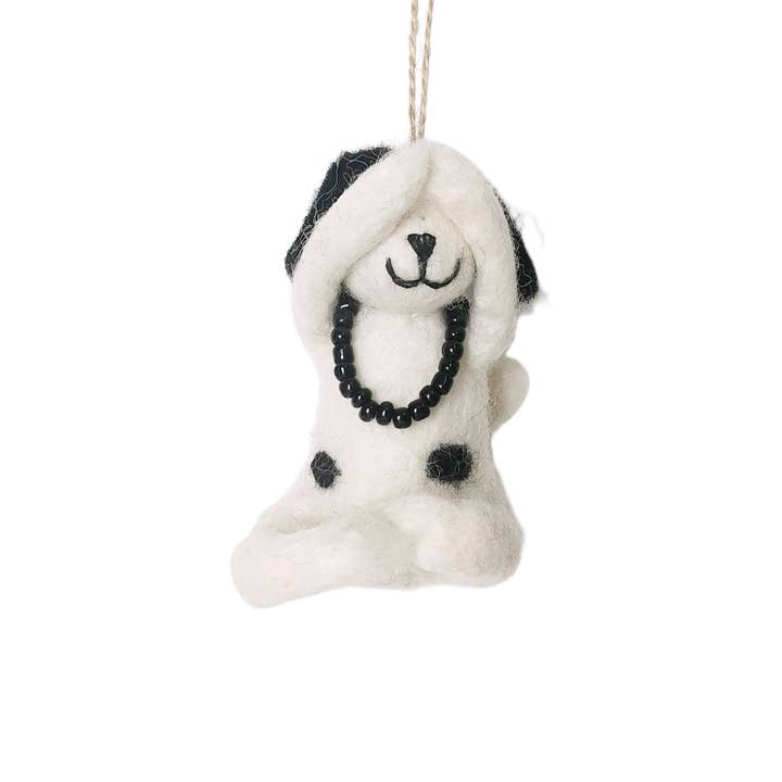 Sparkle Being - Wholesale Ornament - Handmade Wool Felt Yoga Dog Ornament8