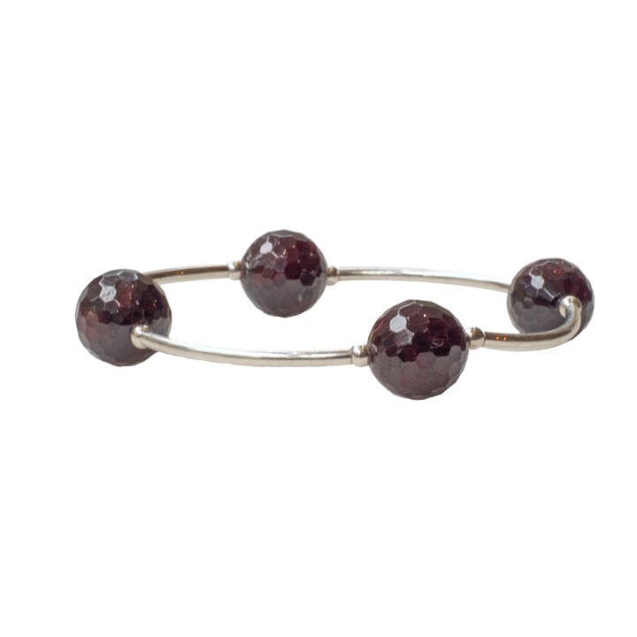 12mm Faceted Garnet Blessing Bracelet for wholesale by Made as Intended