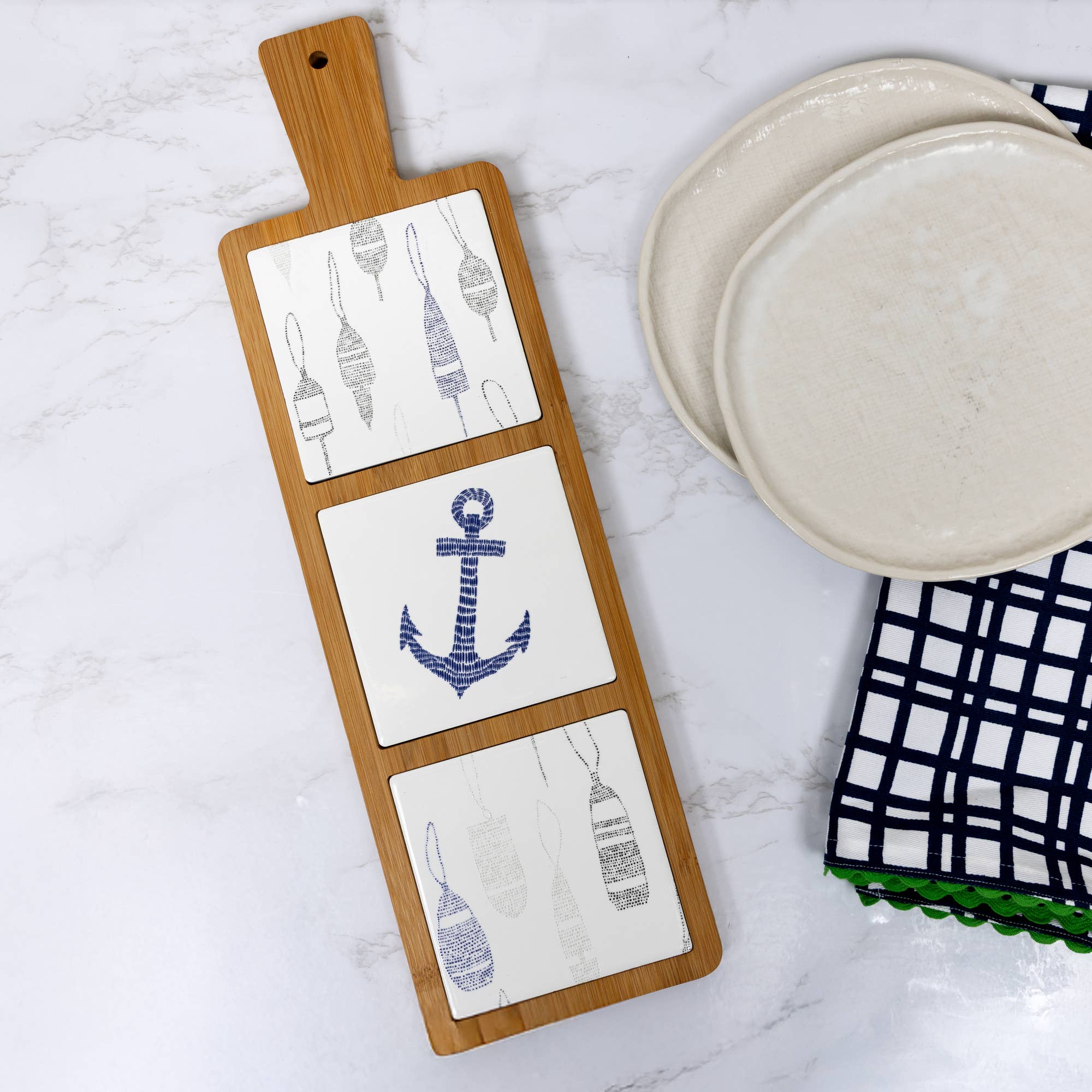 Pavilion - Wholesale Trivet - Lake - 16.5" Bamboo & Ceramic Tile Trivet1