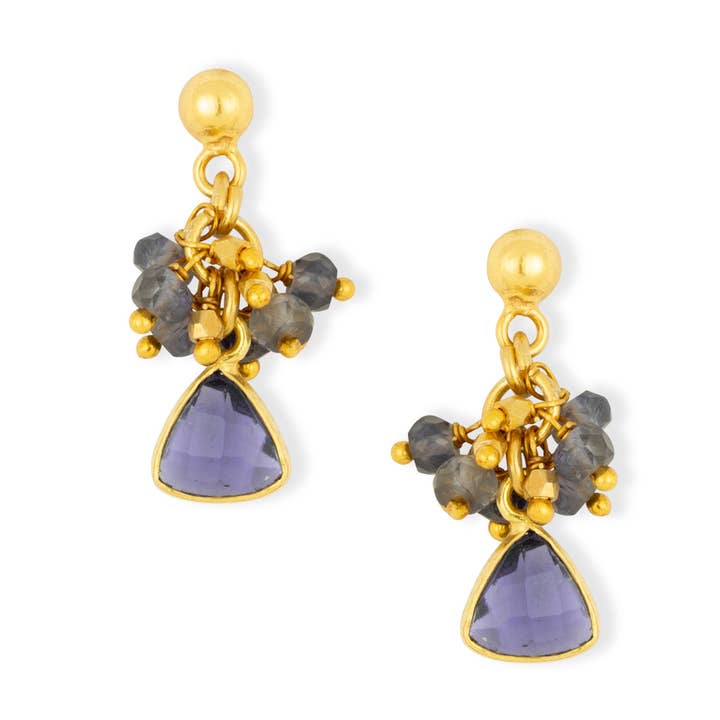 Brincos Charm de Iolite Lacey por atacado de Ashiana London