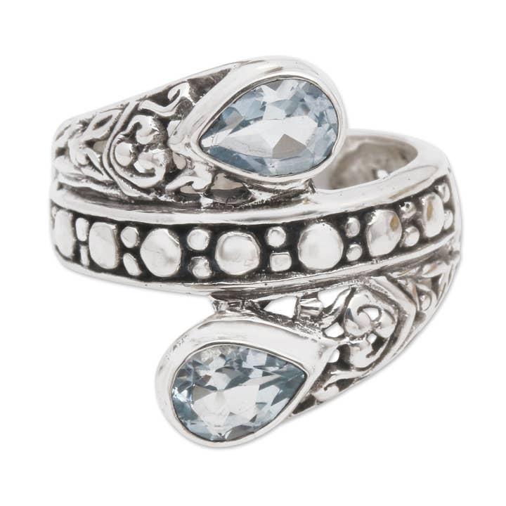 Bague cocktail en topaze bleue Udeng bleue pour la vente par NOVICA