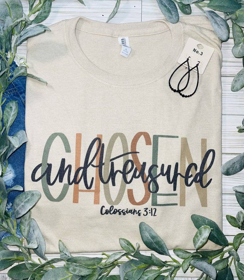 Gildan Tan Chosen and treasured (Gildan T-Shirt) for wholesale on Faire