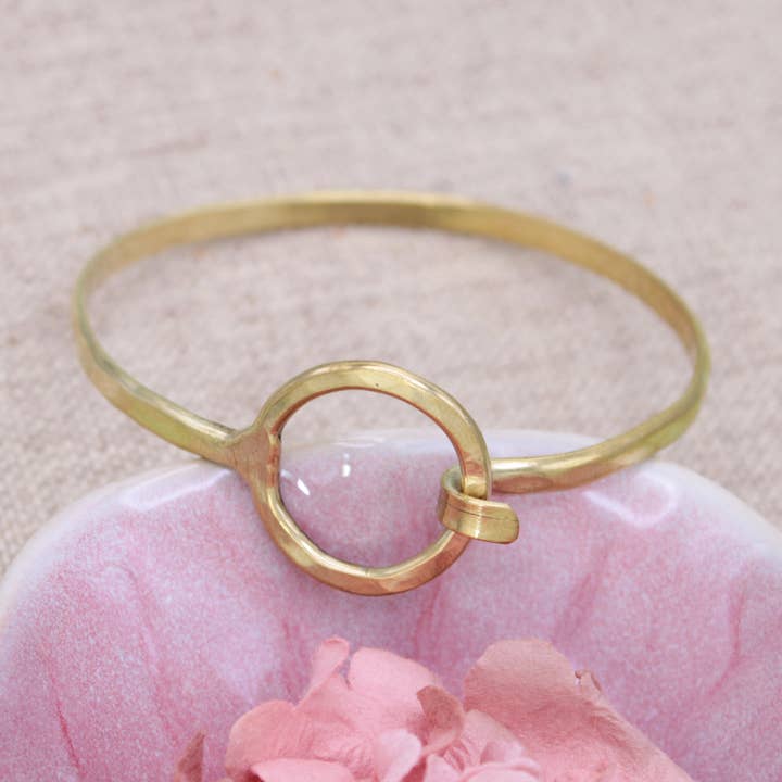 Circle of Trust Gold Hammered Cuff Bracelet for wholesale by ZAD