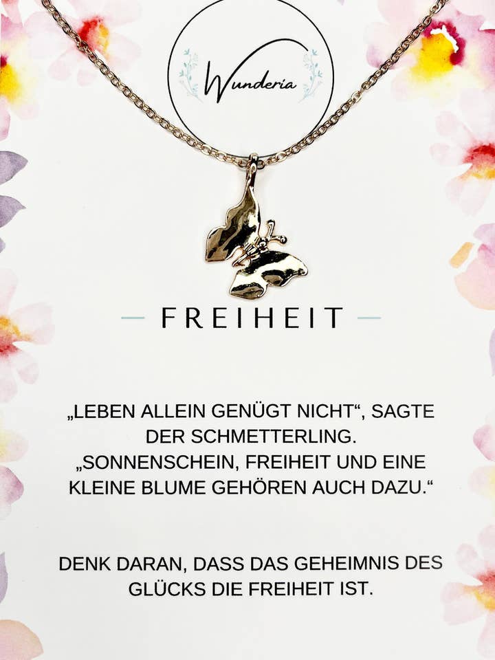 colar liberdade corrente borboleta ouro positivo por atacado de Wunderia