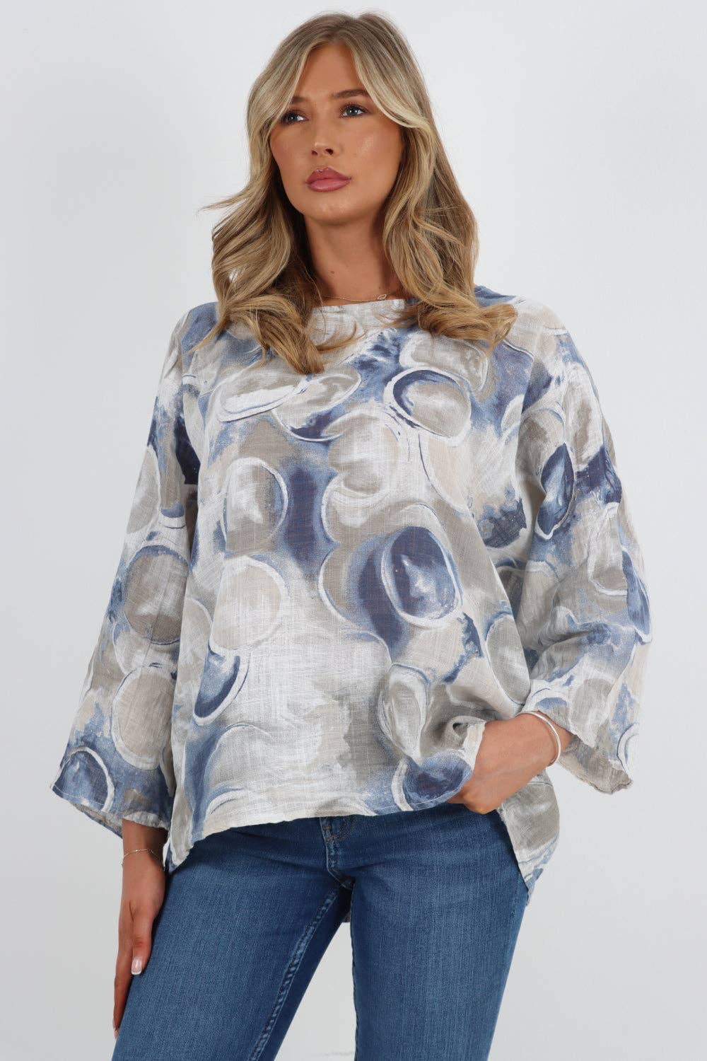 Miss Bold – wholesale Blouse – Women’s – Italian Circle Print Cotton Top52