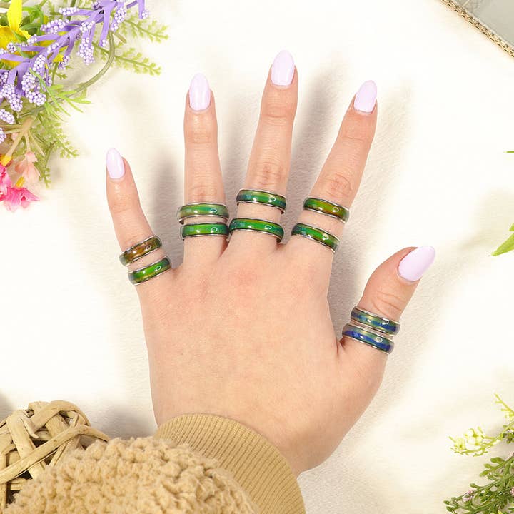 Natures Artifacts Inc - Wholesale Band/gestapelde ring - Mood Rings - van kleur verandert afhankelijk van de stemming