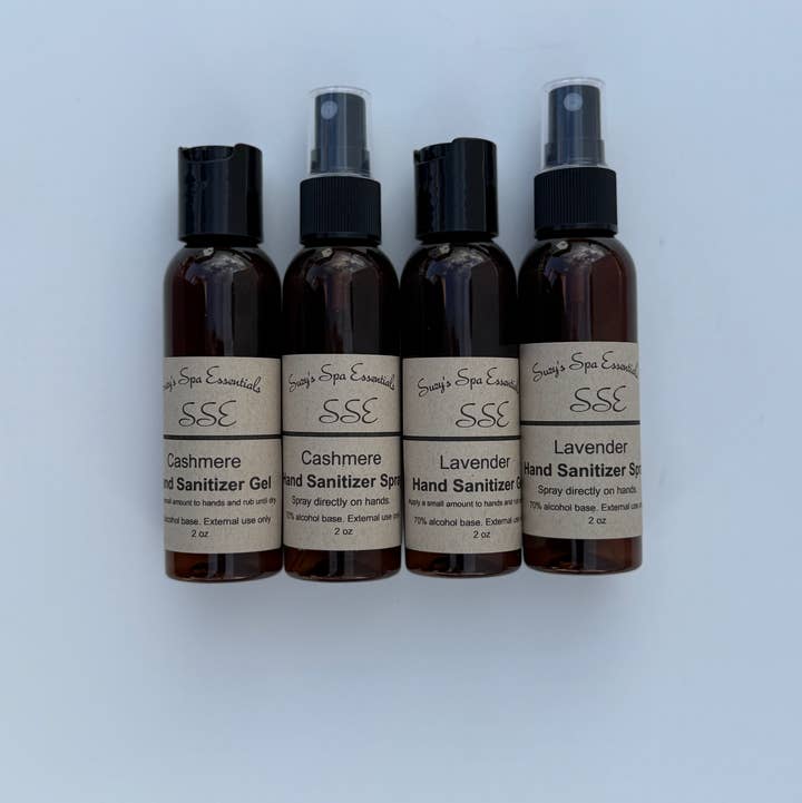 Suzy Spa Essentials - Wholesale Hand Sanitizer - oz Hand Sanitizer – Lavender or Cashmere (Spray or Gel) 1