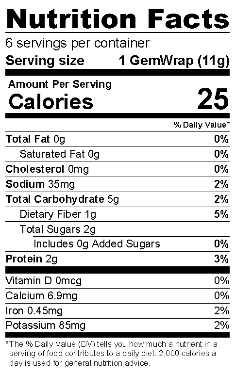 NewGem - Vente Pains/tortillas - NewGem Wraps pour sandwich à la tomate - pack de 68