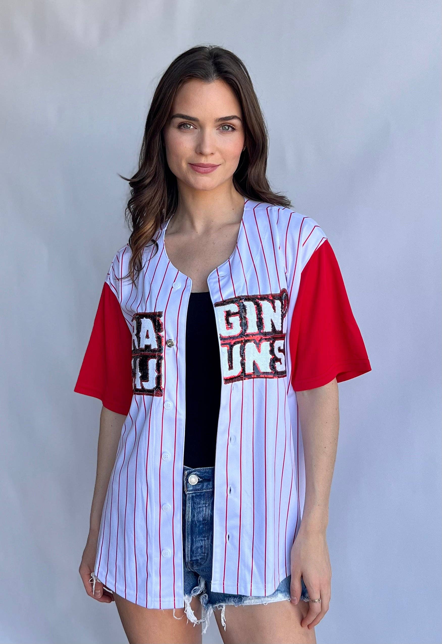 Sparkle City - Vendita all'ingrosso Tunica - Donna - Uniforme gessata Ragin Cajuns ULL0