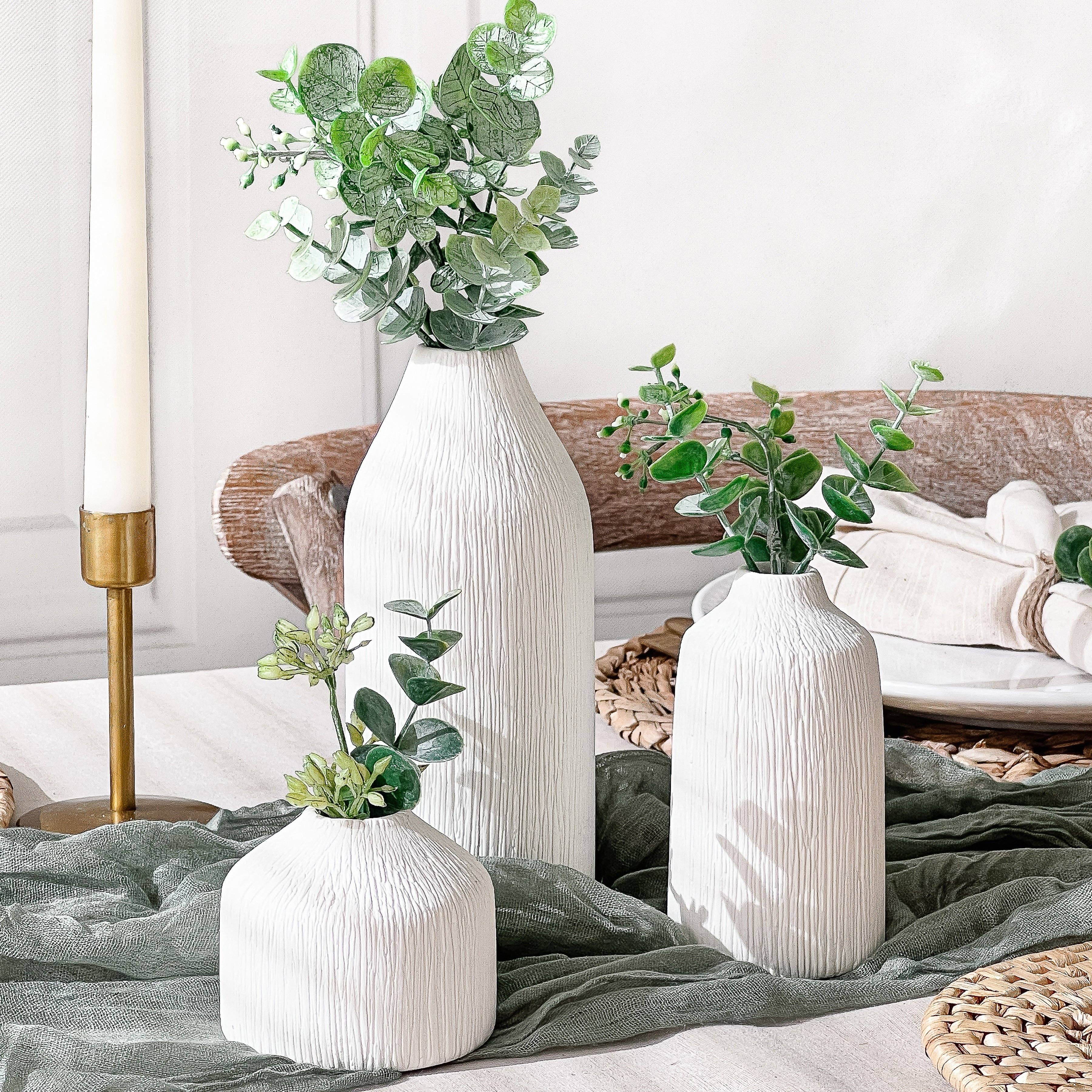 Kate Aspen - Wholesale Vase - Boho Ceramic Bud Vase - White (Set of 3)2