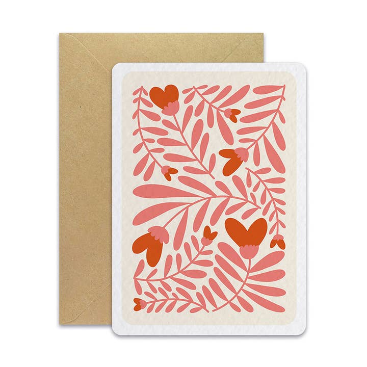 Love Pink Hearts - Postcard for wholesale by Maison Joliette