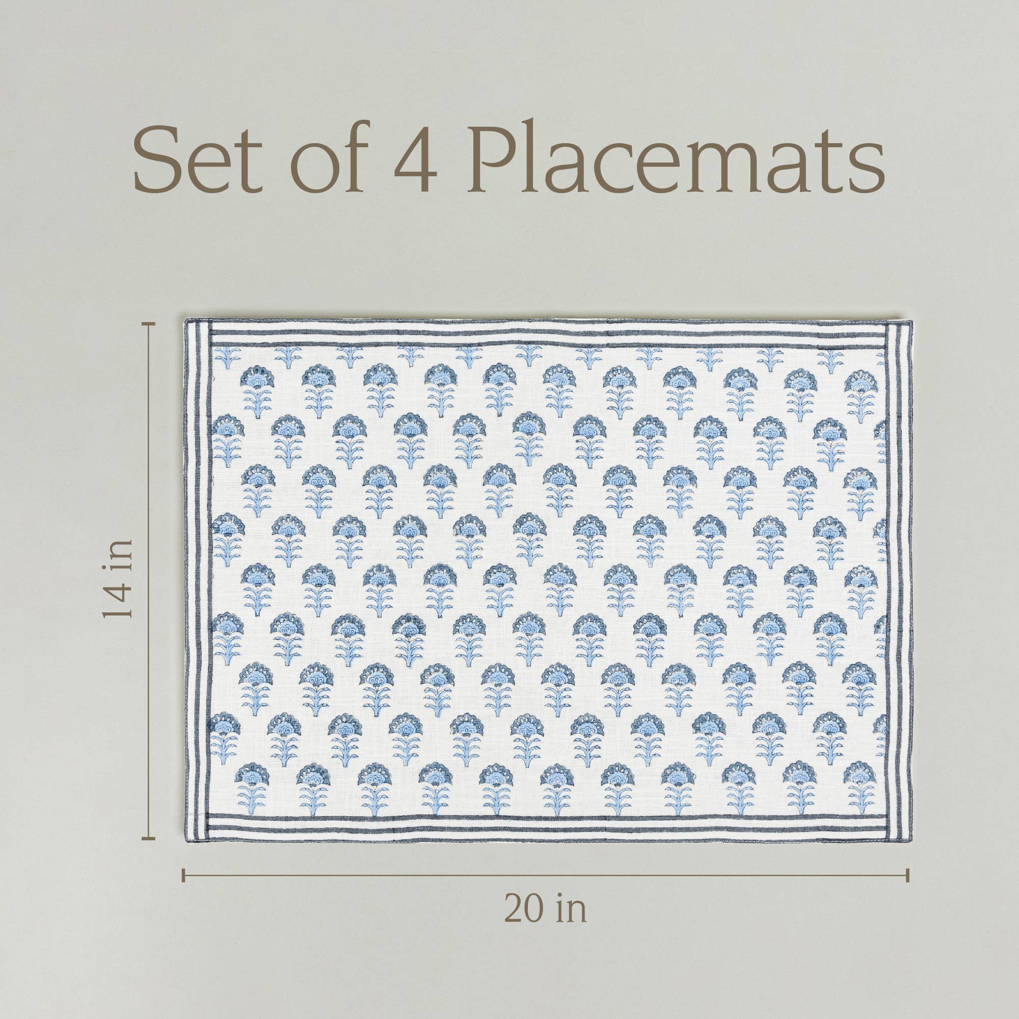 over&back - Wholesale Placemat - Artisan Hand-Blocked Placemats – 100% Cotton – Set of 416