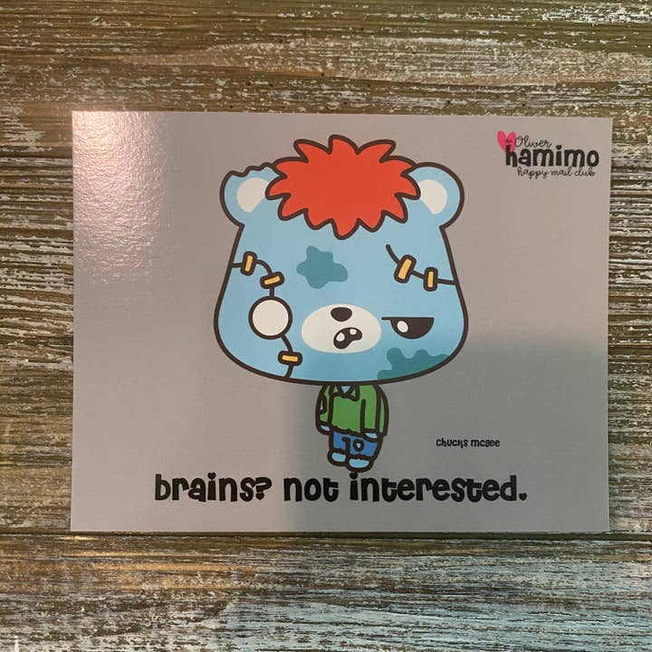 Zombie Chucks McGee Postkarte für den Großhandel von Hamimo Small Things