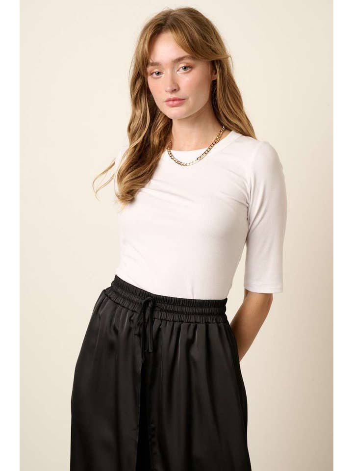 mittoshop - Wholesale Knit Top - Women's - H14853 - ROUND NECK 3/4 SLEEVE RIB KNIT TOP9