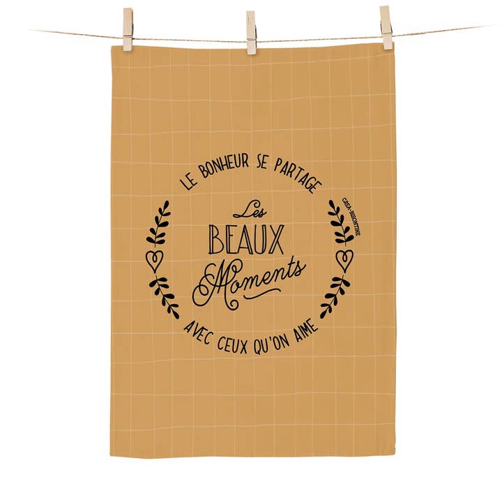 Toalha de chá 100% algodão orgânico (GOTS) - Os belos momentos por atacado de Hirondelle & Cie