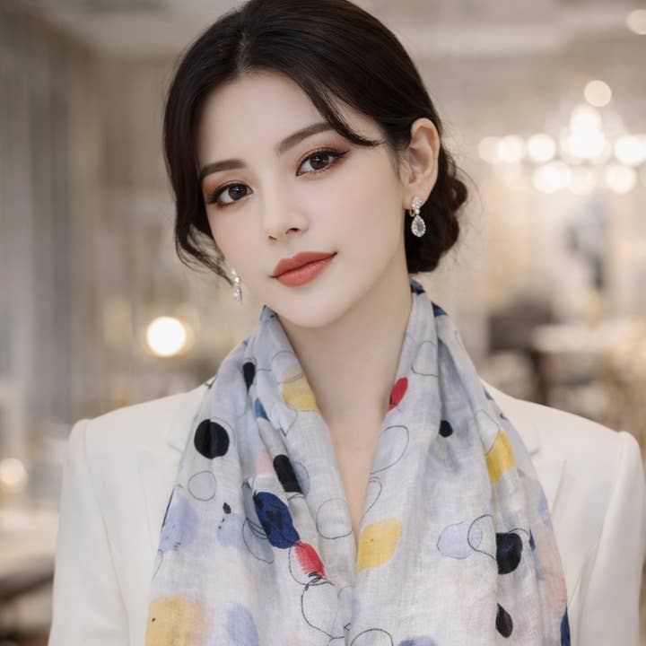 Elegant Geometric Pattern Scarf for wholesale by Miss Minna