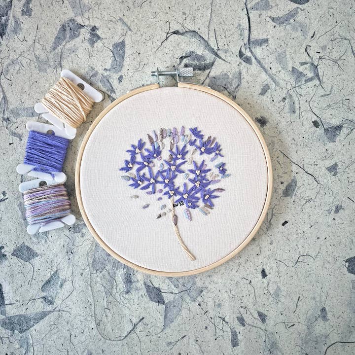 DIY Embroidery Kit - Allium (5") for wholesale by Kate Wyatt Fine Art