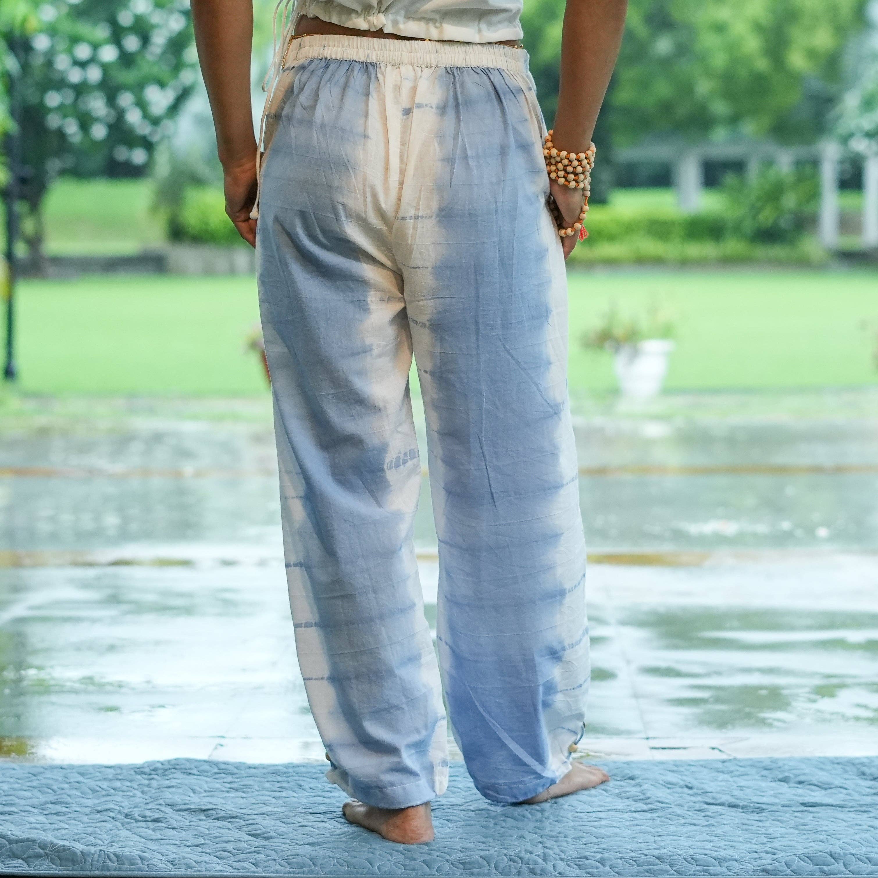 AKISO - Wholesale Pants - Women's - Womens Yoga Pant Tie and Dye Blue Ananda2