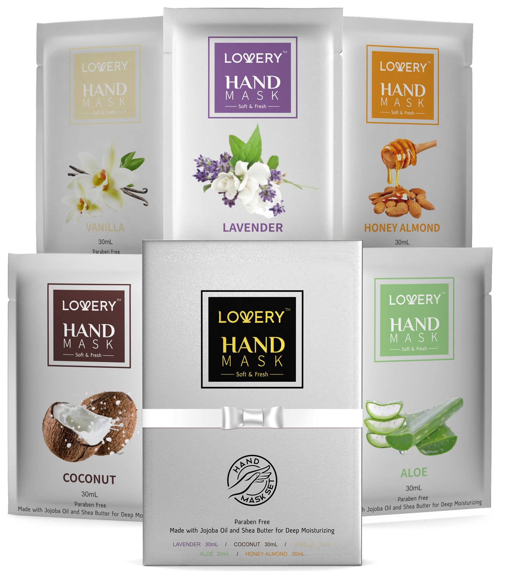 Lovery - Wholesale Hand Cream/Lotion - Deep Conditioning Hand Mask - 5 Pack Natural Hand Lotion0