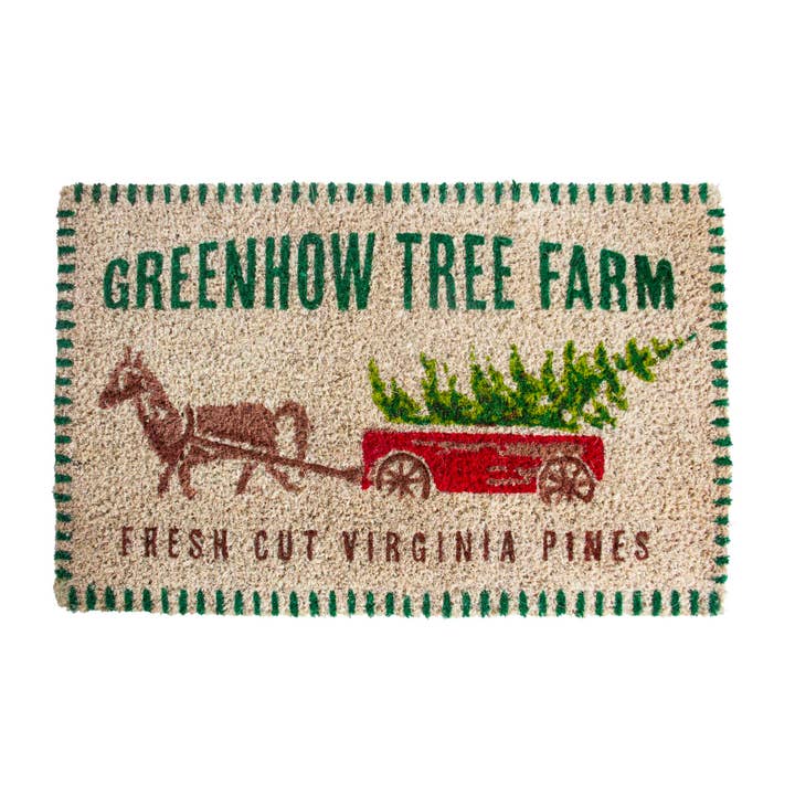 WILLIAMSBURG Fresh Cut Pines Handwoven Coconut Fiber Doormat for wholesale by Entryways