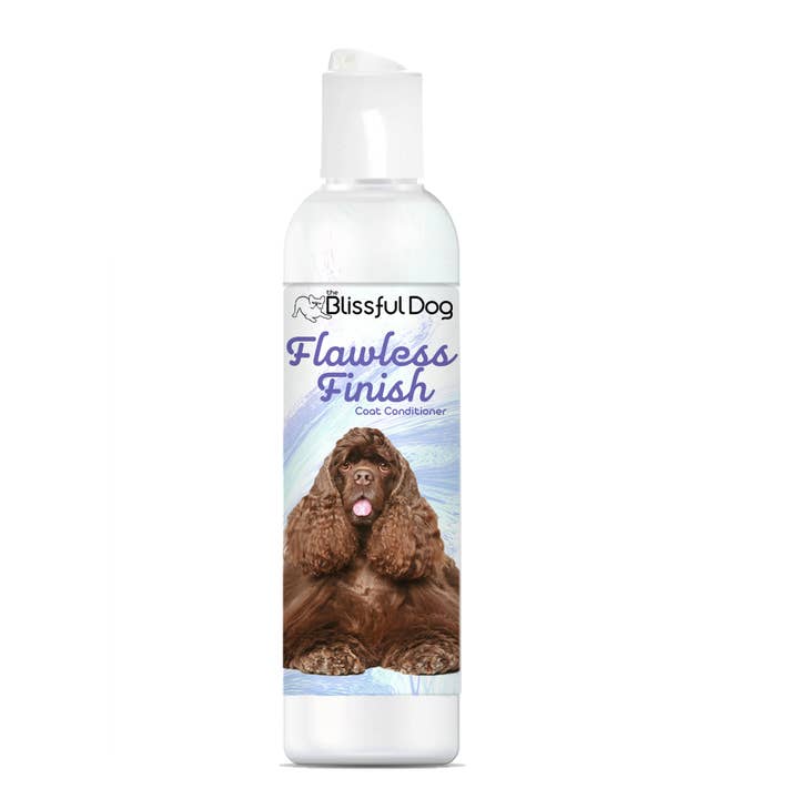 Flawless Finish Dog Coat Acondicionador 4, 8, 16 oz Botellas para venta al por mayor de The Blissful Dog