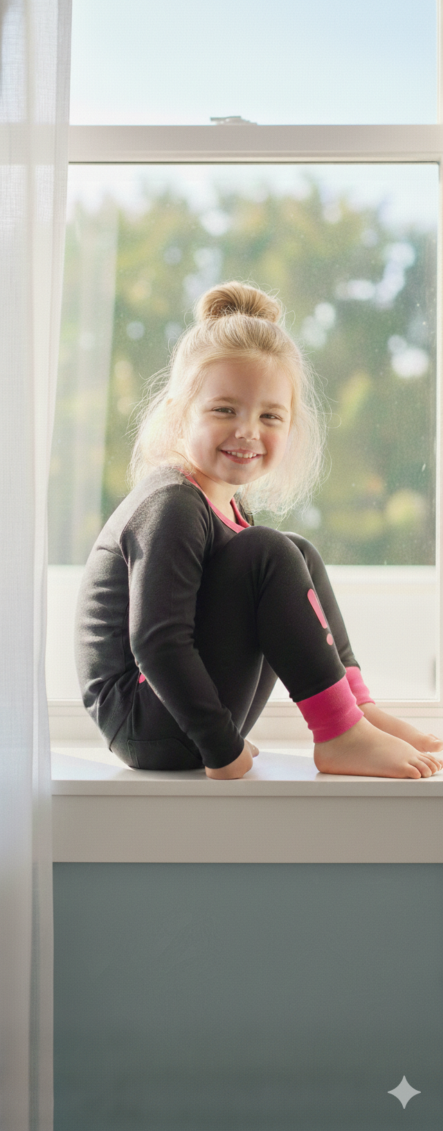 Bunzi - Wholesale Sleepwear Set - Kids - Kids pajamas Black with Hot pink 4