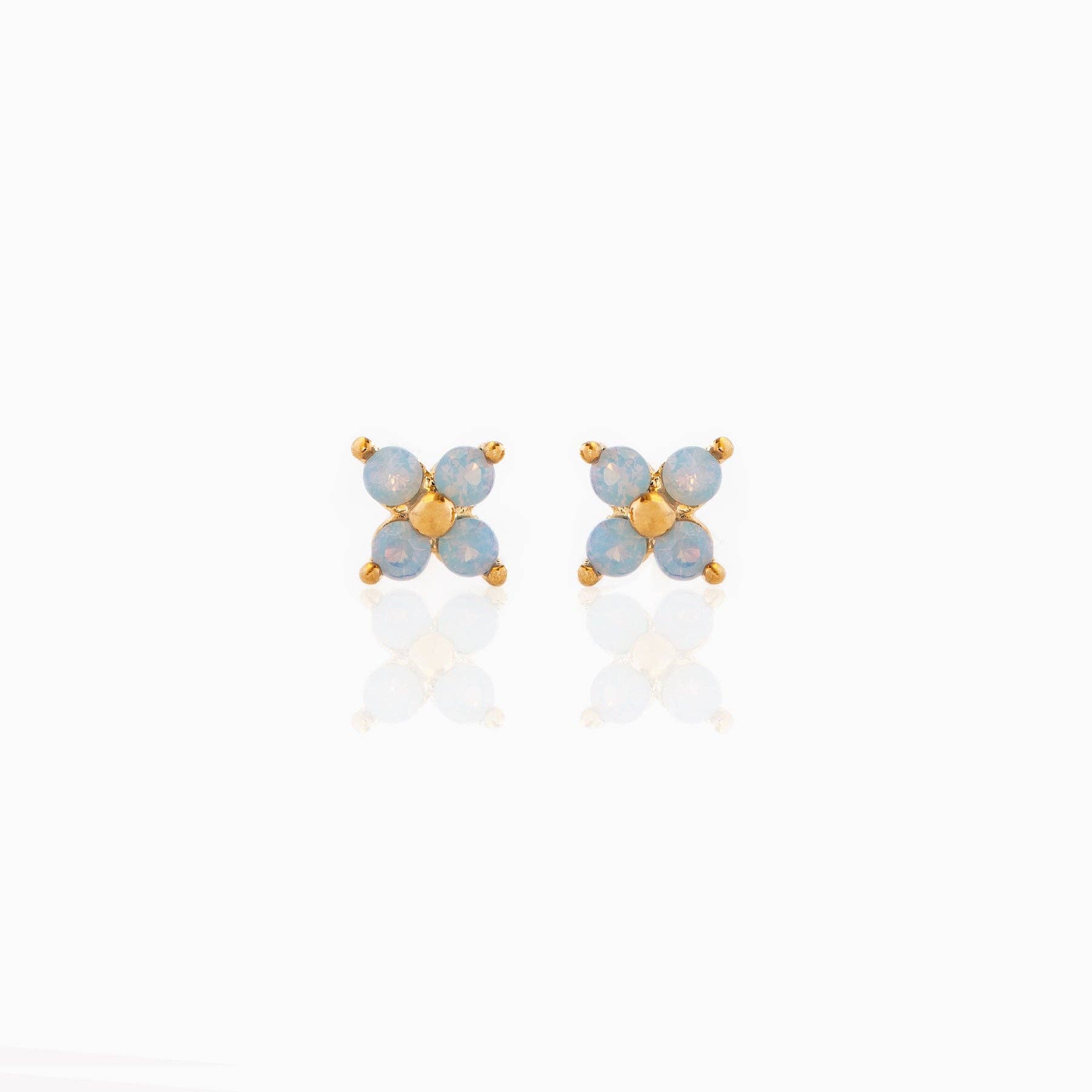 Girls Crew - Wholesale Stud/Post Earrings - Teeny Tiny Blue Blossom Studs0
