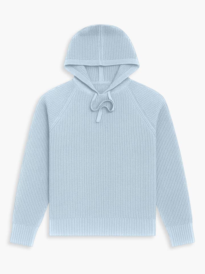 Men's Travel Merino Waffle Hoodie - Light Blue for wholesale by Ministry Of Supply