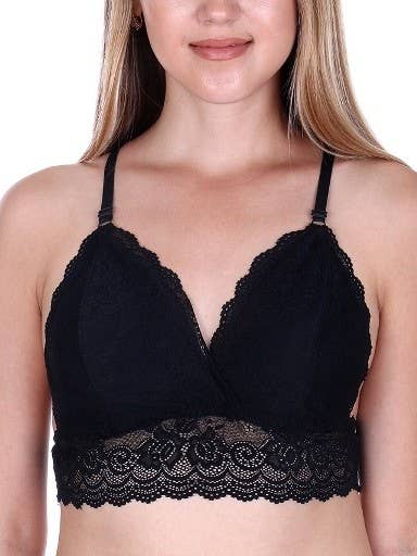 Laced High Scallop Trip Sensual Lace Bralette for wholesale by Cap Zone