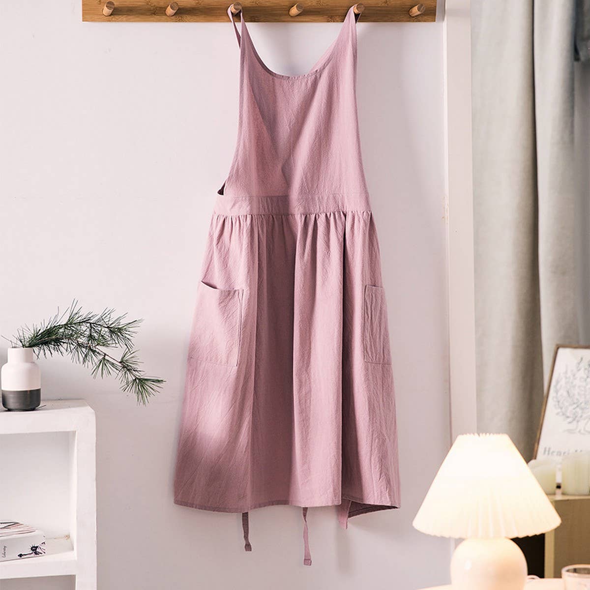 NINEXIS - Wholesale Apron - CWMM1832_Cotton Linen Household Kitchen Apron Work Apron1