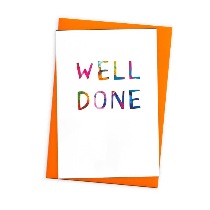 Well Done Congratulations Card - Modern and Colourful for wholesale by size3art