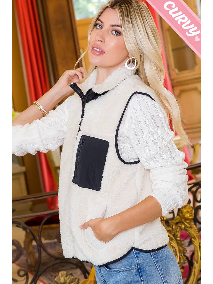 Sweet Lovely by Jen - Wholesale Outerwear Vest - Women's - SW459PL SHERPA VEST31