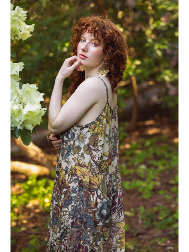 Market of Stars (USA) - Wholesale Dress - Women's - Love Grows Wild Bohéme Long Maxi Slip Dress w/ Bees Floral6