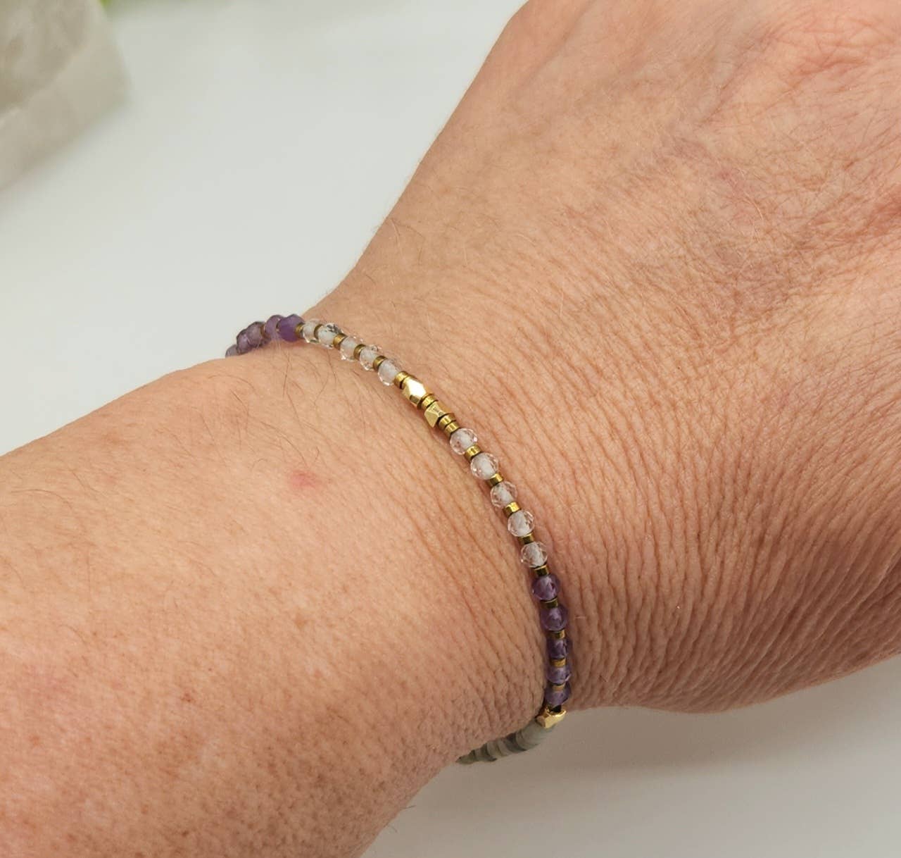 Meraki Gemstones - Wholesale Beaded Bracelet - TRANSFORMATION/CHANGE-Quartz/Amethyst/Labradorite Bracelet 9