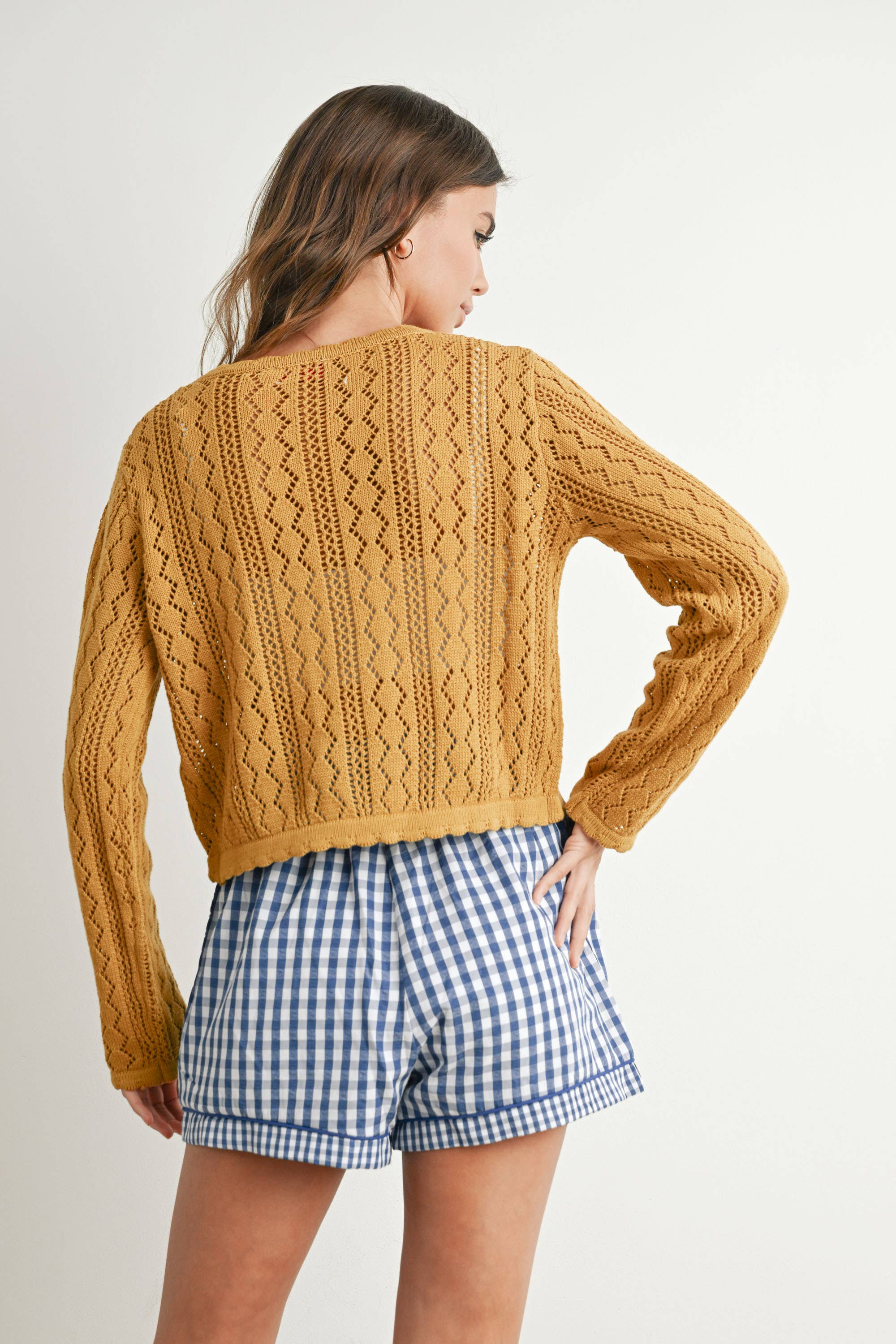 BUTTERMELON - Wholesale Korte broeken - Dames - Garterized Gingham Shorts - BMP765840