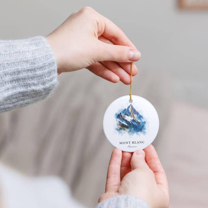 Premium Travel Art - Wholesale Ornament - Mont Blanc Ornament: Unique Mont Blanc Souvenir, Mont Blanc France Xmas Decor, and Authentic Mt Blanc France Gift1