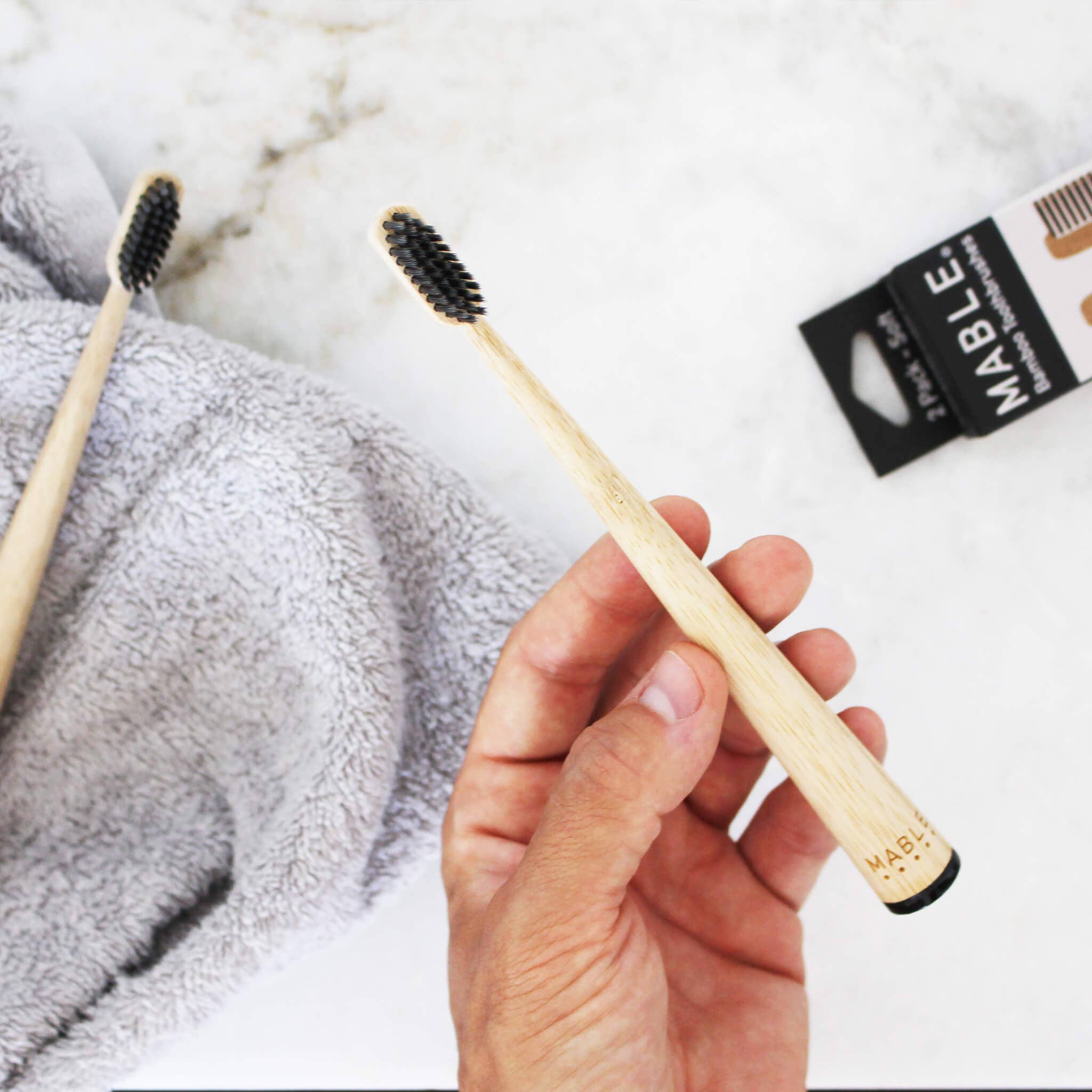 MABLE - Wholesale Toothbrush - Bamboo Toothbrush, by MABLE - Two Pack - Charcoal Bristles4