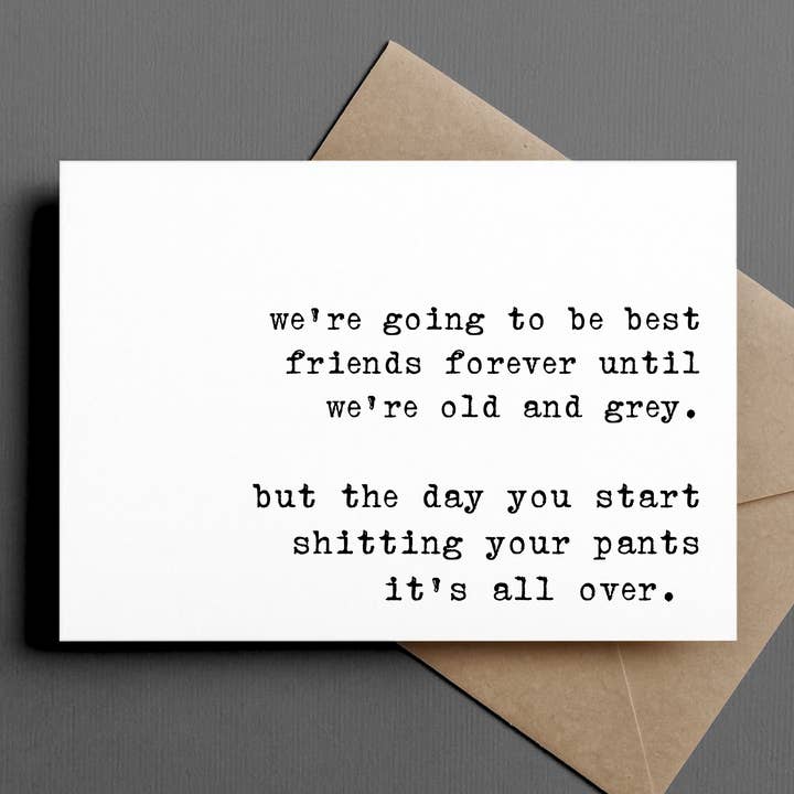 funny friendship card | we'll be best friends forever for wholesale by Ink & Attitude Stationery Company