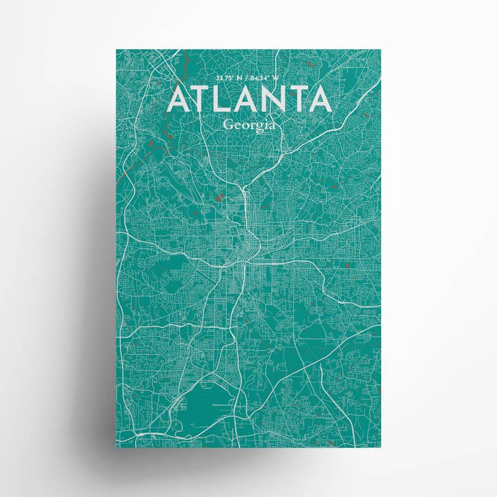 Atlanta City Karta Affisch för wholesale av OurPoster.com