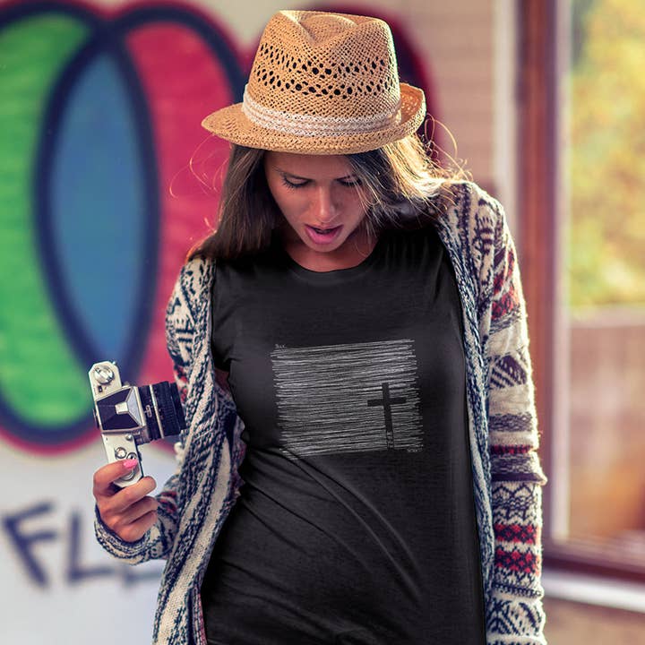 Black Kerusso Christian T-Shirt Seek for wholesale on Faire