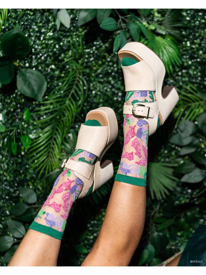 Sock Candy - Wholesale Socks - Women's - Wicked For Good Floral Sheer Crew Sock2