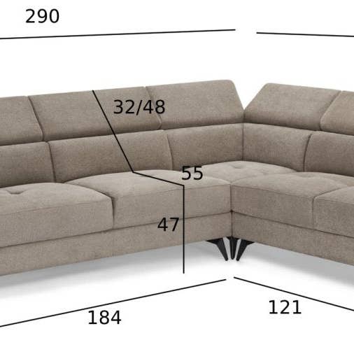 Furnhouse – wholesale Soffa – L-formad soffa Betis höger i beige tyg18