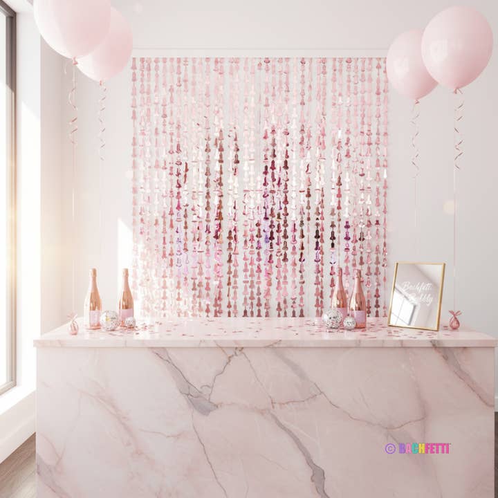 BachFetti - Wholesale Decal - Party Decorations - Bachelorette Party Streamer Curtain β 7' x 6' Foil Backdrop6