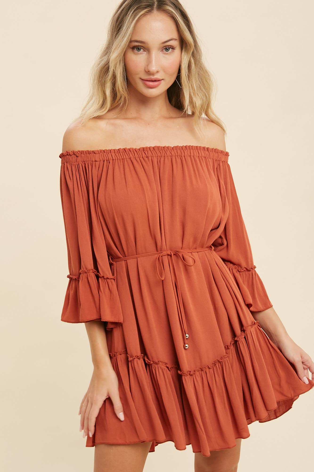 Bluivy - Wholesale Dress - Women's - RUFFLED SOLID BOHO DRESS37