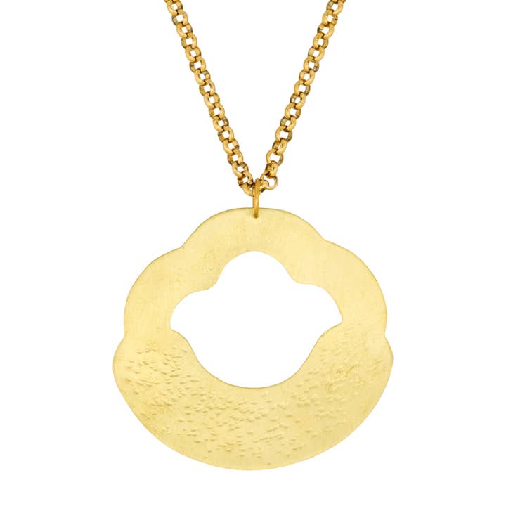 Pendente Rocco grande in ottone spazzolato per la vendita all'ingrosso da parte di Exclusive SB Jewelry