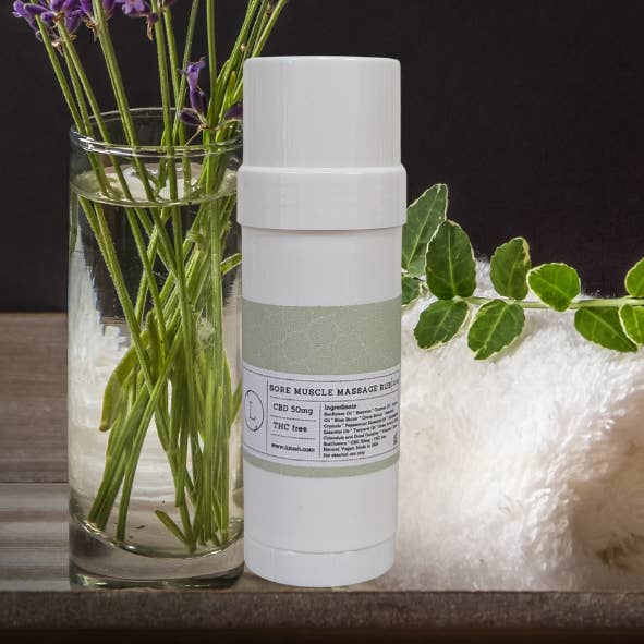 CBD Muskelvård-Räddningsbalsam-Arnica-sport, yoga-vit etikett för wholesale av Lizush