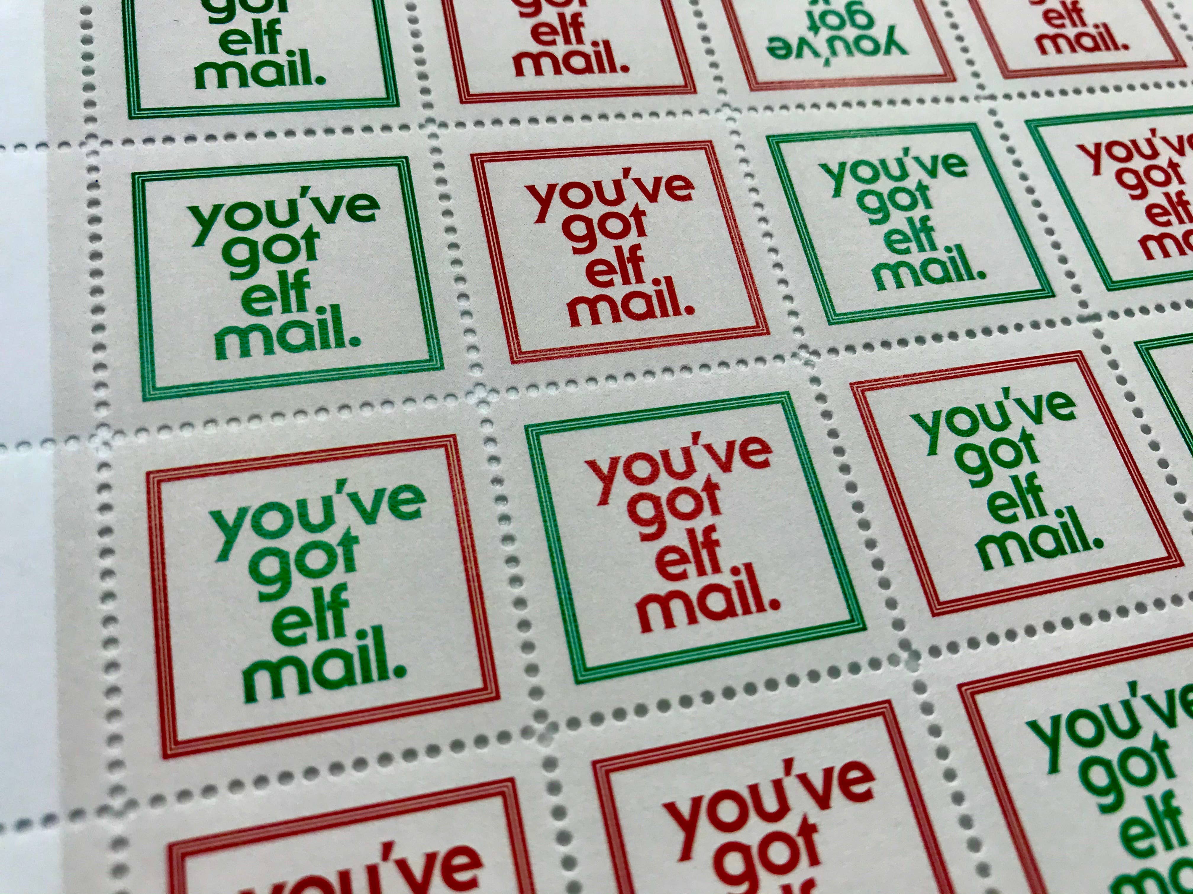 The Portland Stamp Company – wholesale Rubber/decorative stamp – You've Got Elf Mail - Christmas Lick & Stick Stamps2