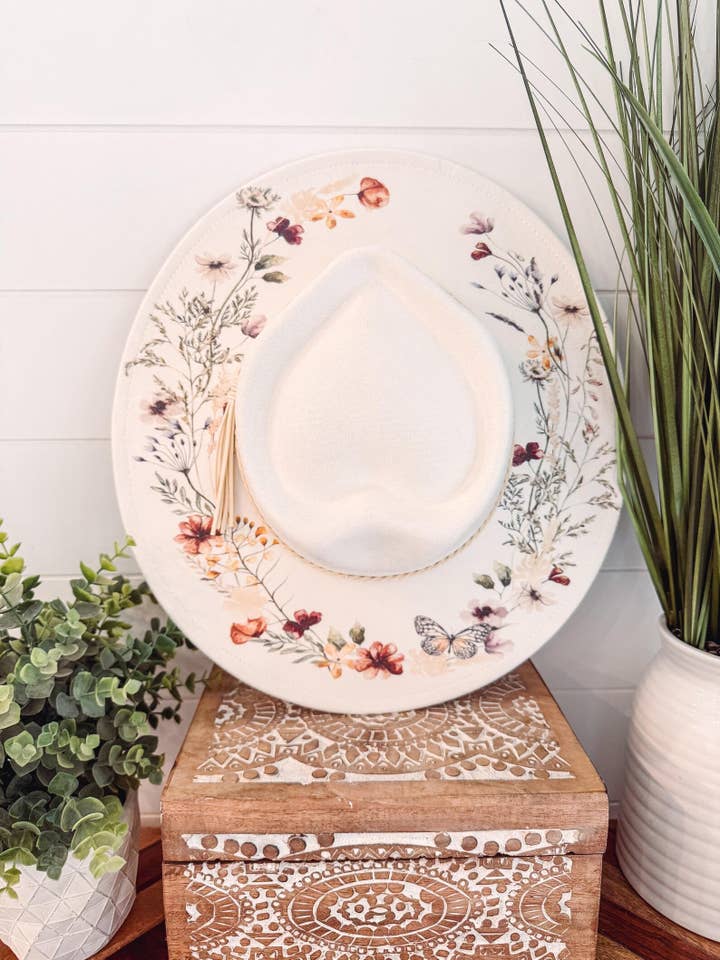 Floral Print Heart Hat for wholesale by Willie & Dolly Designs